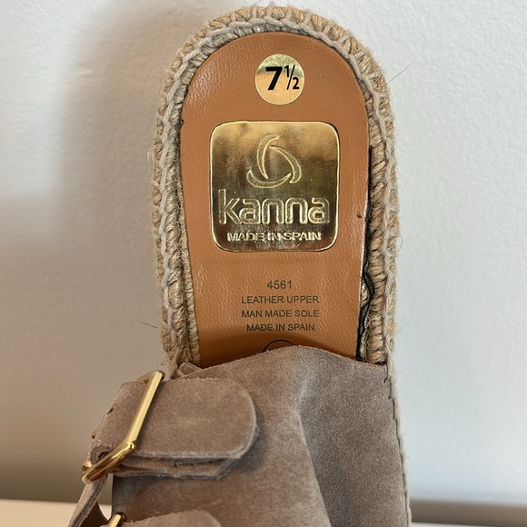 Kanna Suede and Jute Platform Sandals Tan Size 7.5 - Picture 2 of 5